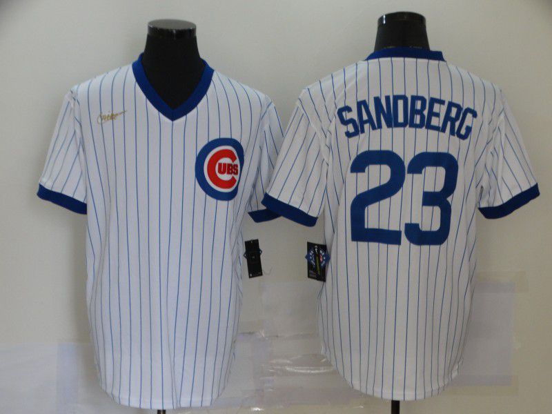 Men Chicago Cubs 23 Sandberg White Game 2021 Nike MLB Jersey